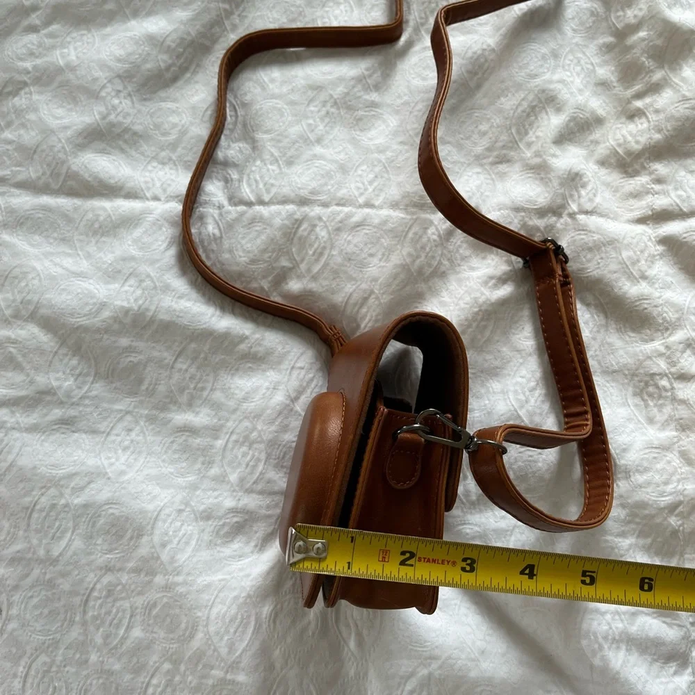 Brown Leather Polaroid camera bag